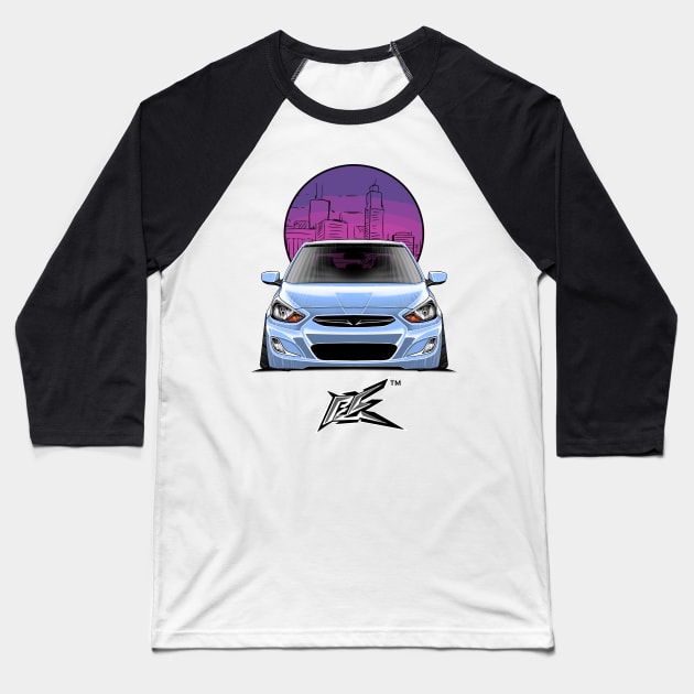 hyundai accent stanced air blue Baseball T-Shirt by naquash